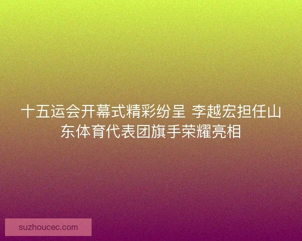 十五运会开幕式精彩纷呈 李越宏担任山东体育代表团旗手荣耀亮相